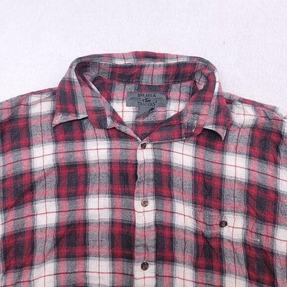 Bay Area Traders Tartan Flannel Button Shirt Mens Size Extra Large Tall XLT Red - Picture 1 of 10